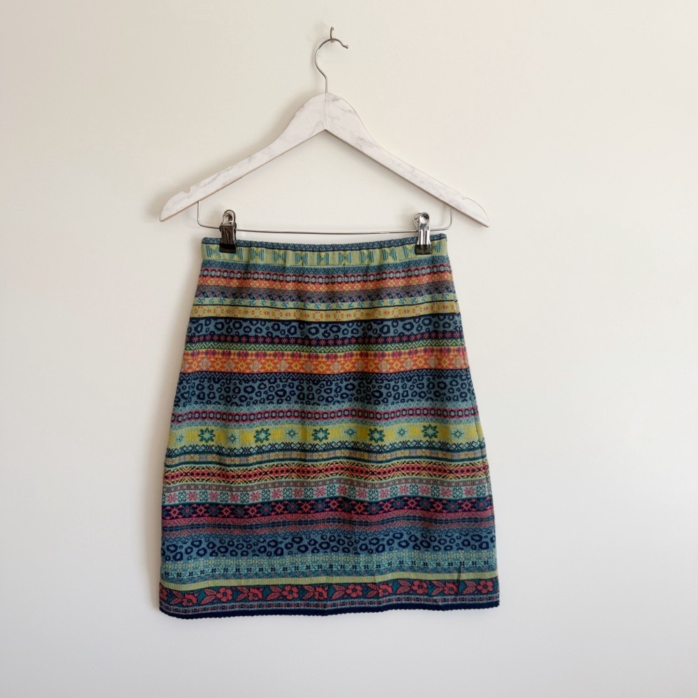 DUNQUE By Schweikardt Moden Multicolor Knit Cotton Skirt Womens XS Germany